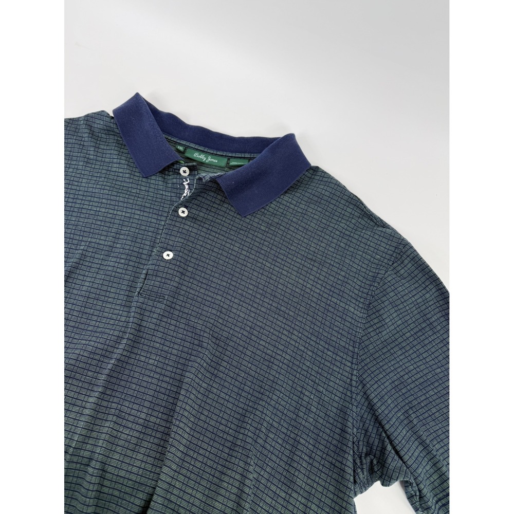 Bobby Jones Mens XXL Polo Shirt Blue Green 100% Cotton Short Sleeve Golf 766